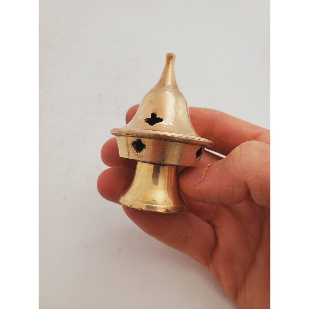 Vintage Brass Stick/Cone Incense Burner small burner with lid, made in i… - Picture 4 of 10